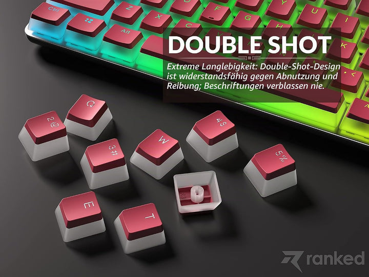 Ranked Pudding PBT-Tastenkappen | 112 Double Shot Transluzent ANSI US- und ISO-Layout | OEM-Profil f