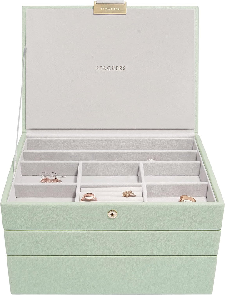 Stackers Grün Klassisch Schmuckschatulle -3 Sage Green, Sage Green