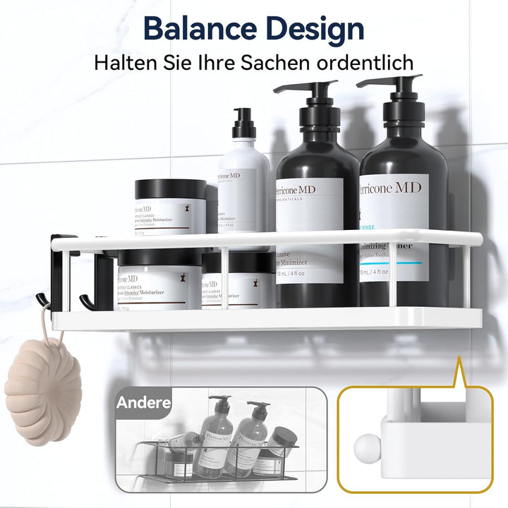 YASONIC Duschablage ohne Bohren Badezimmer Organizer, Badregal Duschregal ohne Bohren, Duschhalterun
