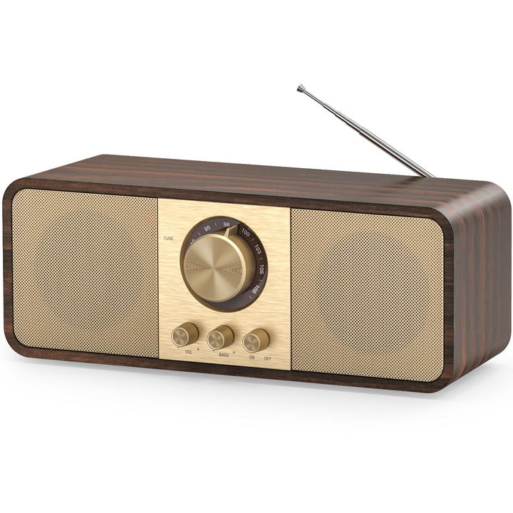Nostalgie Radio, Retro Radios mit Bluetooth und TF Karte, 3000mAH Batteriebetrieben, mit 2 x 8 Watt