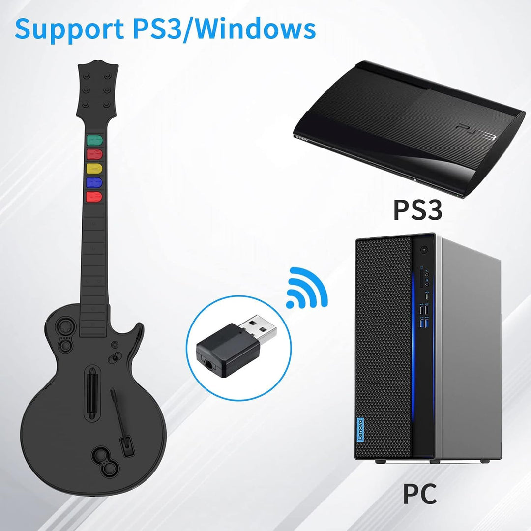 NBCP Guitar Hero Controller für PC und PS3, Wireless Gitarre für Guitar Hero 3/4/5 und Rock Band 1/2