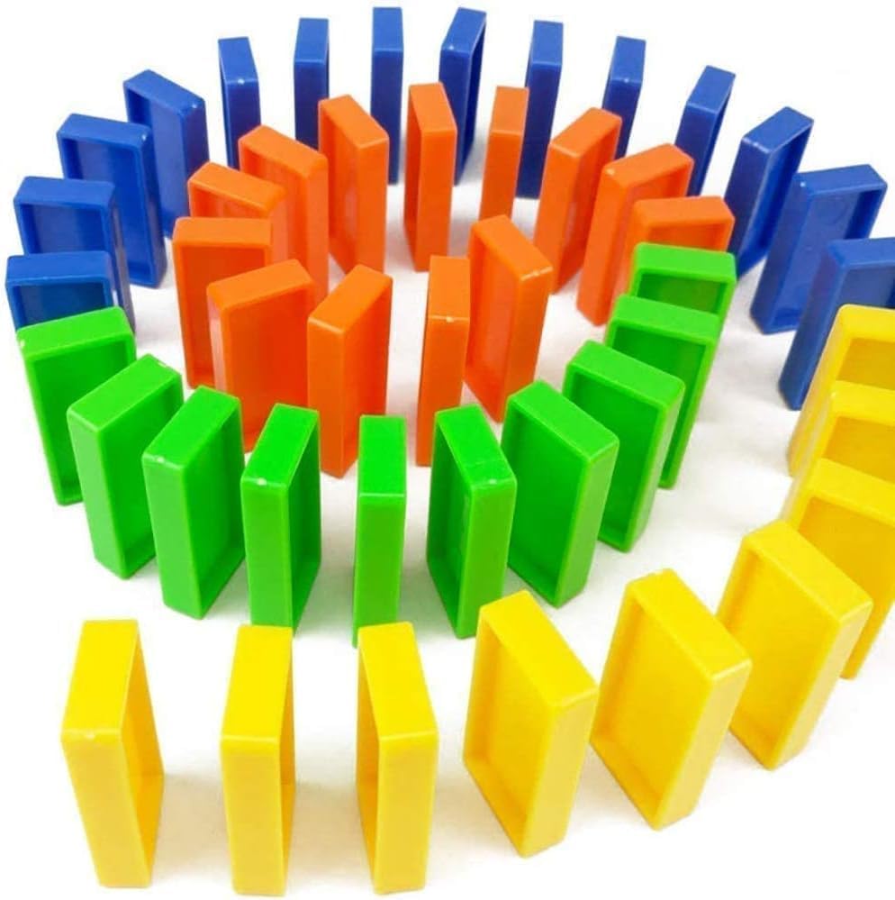 OBEST Domino Zug Spielzeug Set, Elektrischer Zug 200PCS der Domino Rallye, Modell Spielzeug Set mit