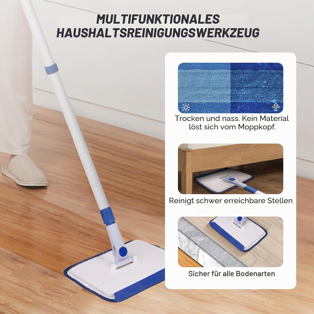 Qaestfy Wandreiniger Fliesenreiniger Gerät Fliesenwischer mit 152cm Aluminium langem Griff Bad Reini
