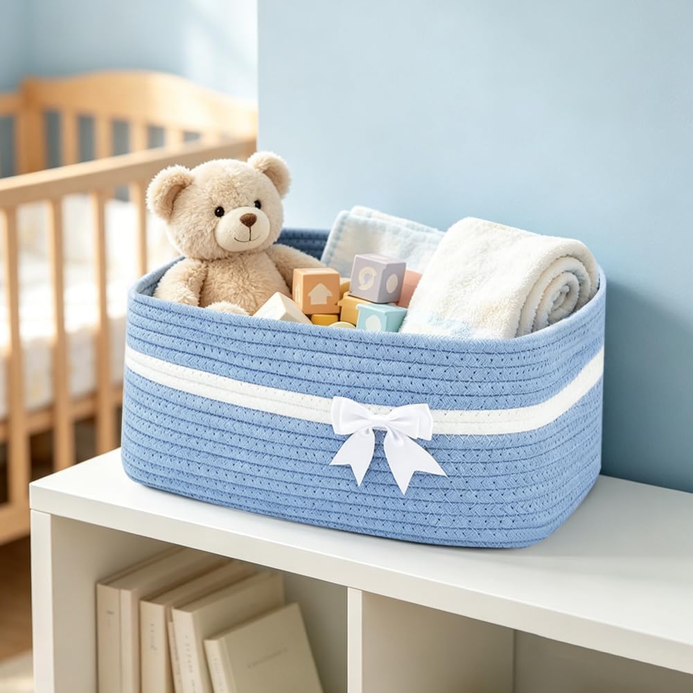 RNPKZ Geschenkkorb Leer Gross, 34x25x15 cm Aufbewahrungskorb mit Geschenktüten & Geschenkschleife, P