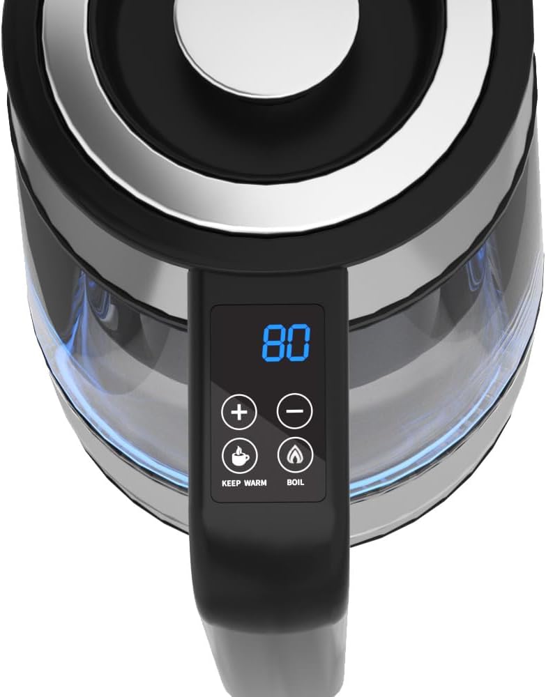 BASS POLSKA Elektrischer Wasserkocher aus Glas | Temperatureinstellung in 10°C von 40 bis 100 °C | W