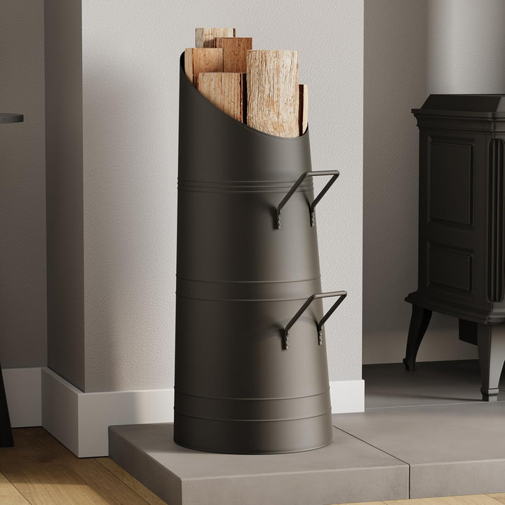 Fire Vida Kohlenschütte, Metall, schwarz, 23 x 30 x 56 cm Kohlenschütte, 56 cm, Kohlenschütte,