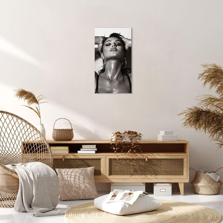 Bilder auf Leinwand Frau Eleganz Sommer nass Leinwandbild mit Rahmen 45x80cm Wandbilder Dekoration W
