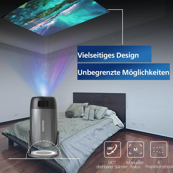 Philips | NeoPix150 | Full HD (1920 x 1080) | 250 lumens ANSI | 1000:1 | Gris foncé | Projecteur por