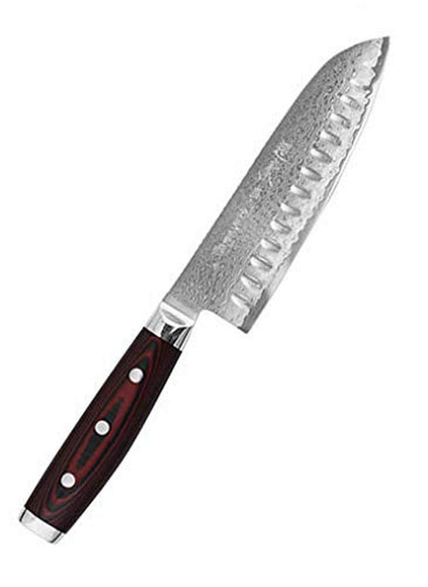 Yaxell Super Gou 161 Super GOU 161 Santoku Messer Kullenschliff 16,5 cm 37101G 29,8cm Rot Rot, 29,8c