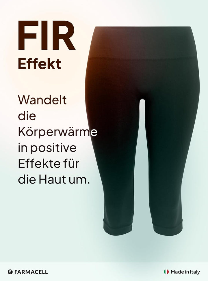 FarmaCell Bodyshaper 604Y - INNGERGY FIR Effekt Anti-Cellulitis Schlankheits Capri Shorts S Schwarz,