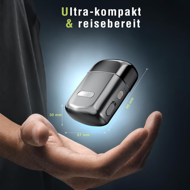 Robofun 2-in-1 Mini Rasierer Herren Elektrisch mit Haarschneidemaschine