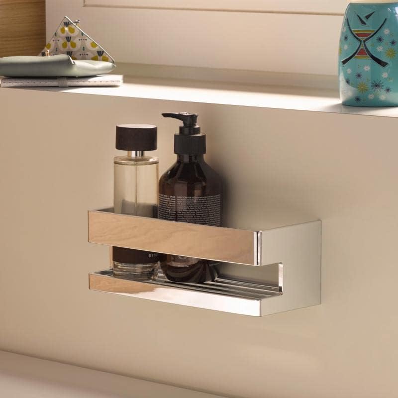 Emco SYSTEM2 Duschkorb eckig zum Schrauben, hochwertige Duschablage aus Metall und Kunststoff, Dusch