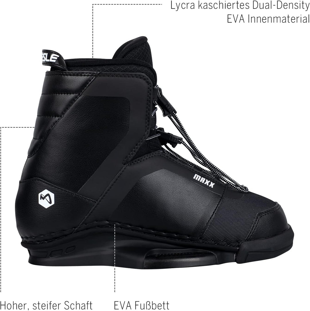 Mesle Wakeboard-Bindung Maxx, Closed Toe Boot, 36-45 Schuhgrösse, schwarz XXL, XXL