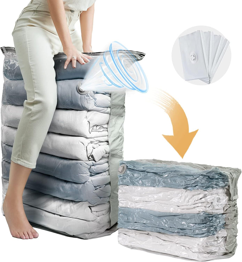 TAILI Würfel Vakuumbeutel für Kleidung, Jumbo 4 Pack (80x100x38 cm), Extra grosse vakuumbeutel für B