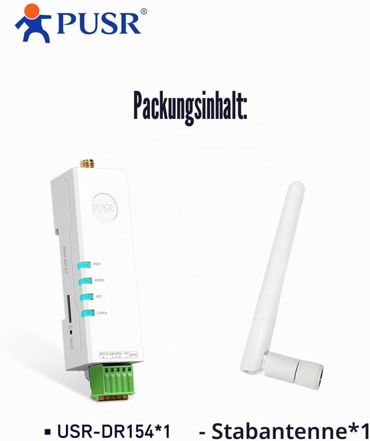 DIN-Schienenmontage Lippenstift Grösse 4G Modem RS485 auf Cellular Modbus Gateway Cat1 1*RS485 MQTT