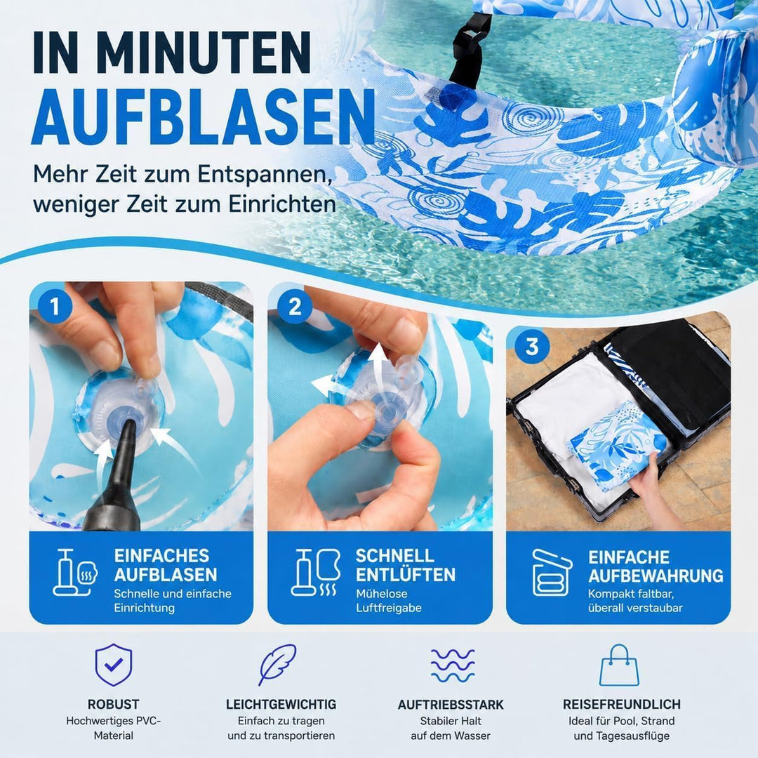 Aufblasbare Wasser Pool Luftmatratze Für Erwachsene,Pool Sessel aufblasbar,Wasserliege,Wassersessel,