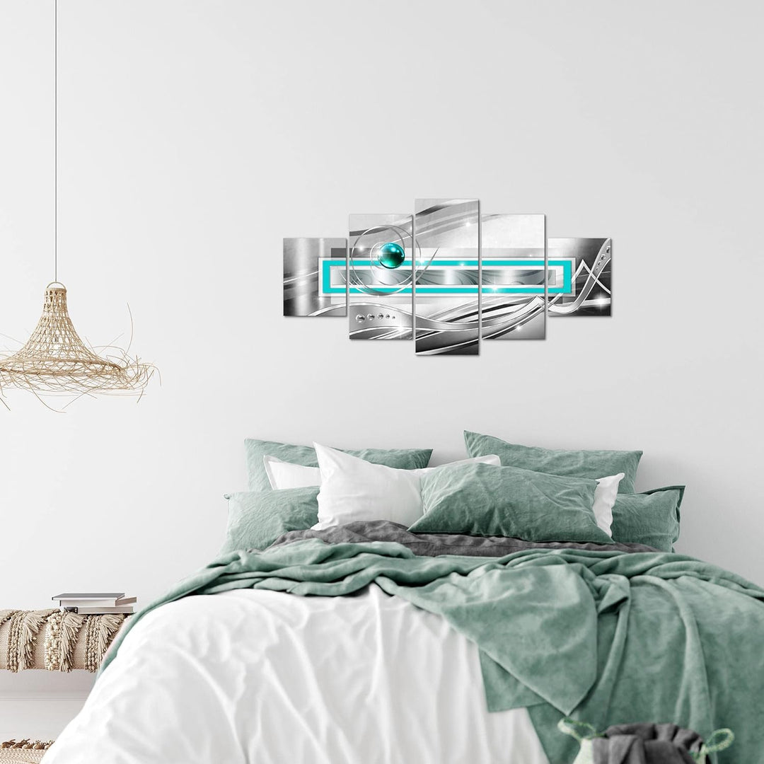 Runa Art Wandbilder Abstrakt 5 Teilig Bild auf Vlies Leinwand Deko Wohnzimmer Schlafzimmer Perlen Gr