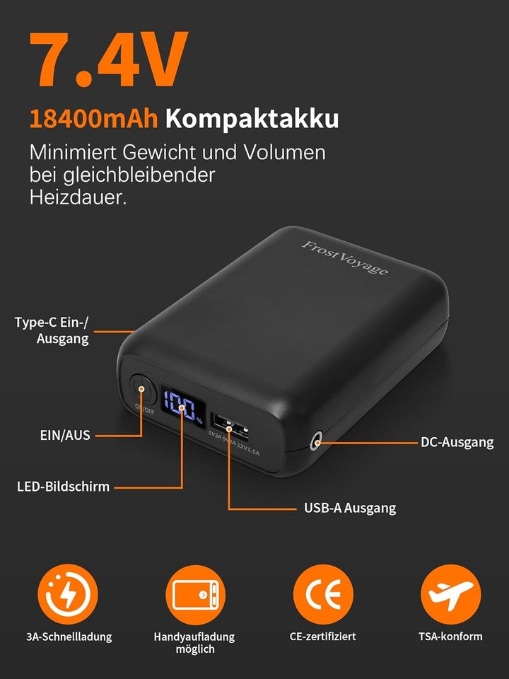 Beheizbare Weste Herren Damen mit Powerbank 18400mAh, 10 Heizzonen Heizweste Herren, Wärmeweste mit