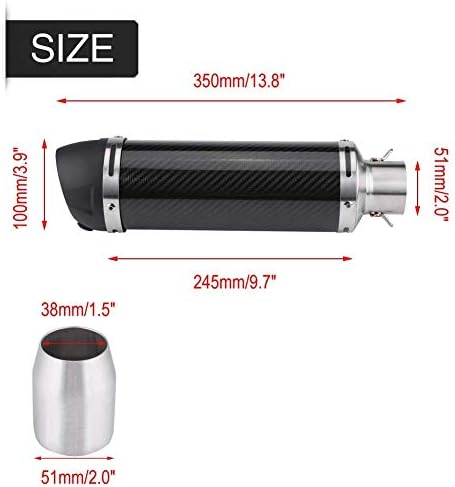Motorrad Auspuff Mit Abe-Für Akrapovic Auspuff-Motorrad Schalldämpfer Kohlefaser Auspuffendrohr 51Mm