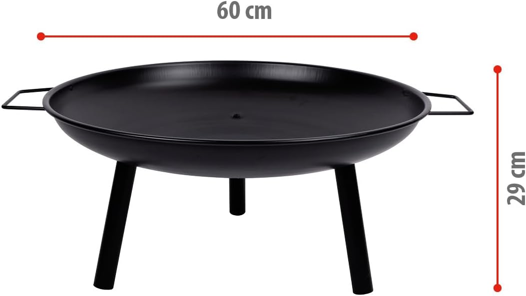 alpina Feuerschale Ø60 cm Feuerkorb mit Griffen - Feuertonne für den Garten - Terrassenofen für Bren