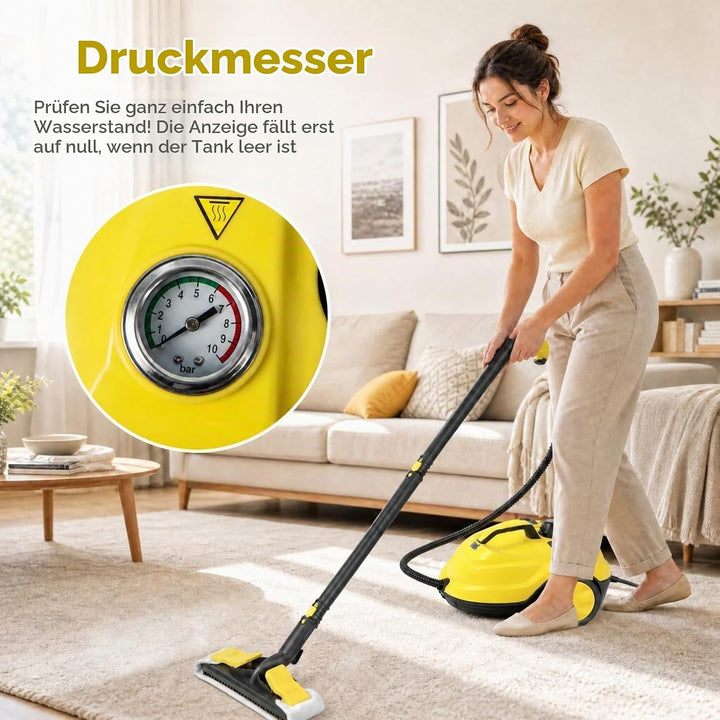 KOMFOTTEU Dampfreiniger 2000W, 1,8L Wassertank, 5 bar, 5m Netzkabel