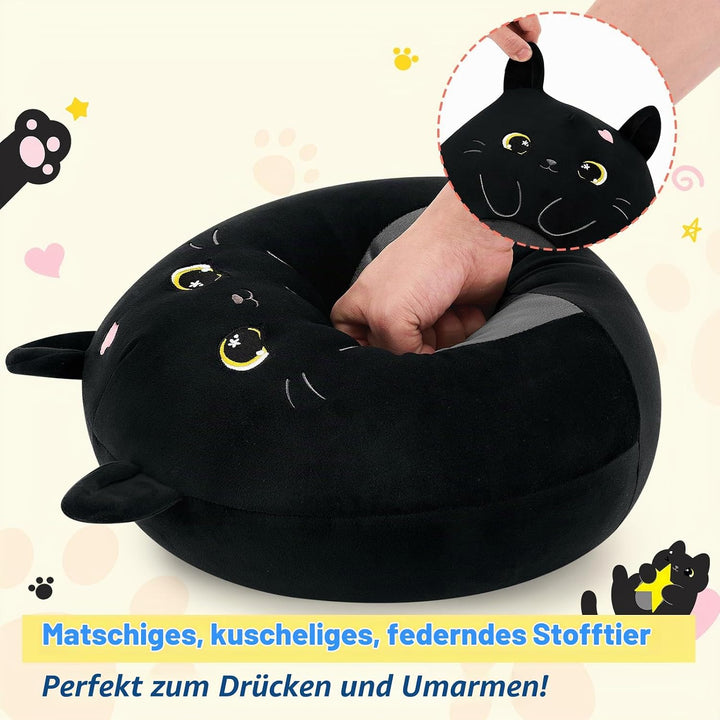shownicer Plüschtier Katze Kuscheltier Stofftier Kawaii Katze Plüsch Kissen Spielzeug Geschenk für E