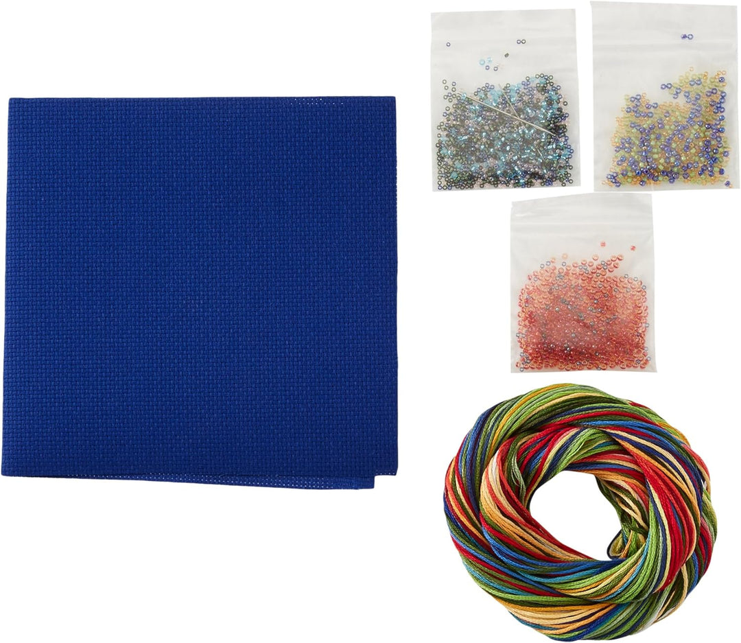 Mill Hill 143290/Jim Shore Kreuzstich-Set, 12,7 x 12,7 cm, Baum (18 Stück), Weiss