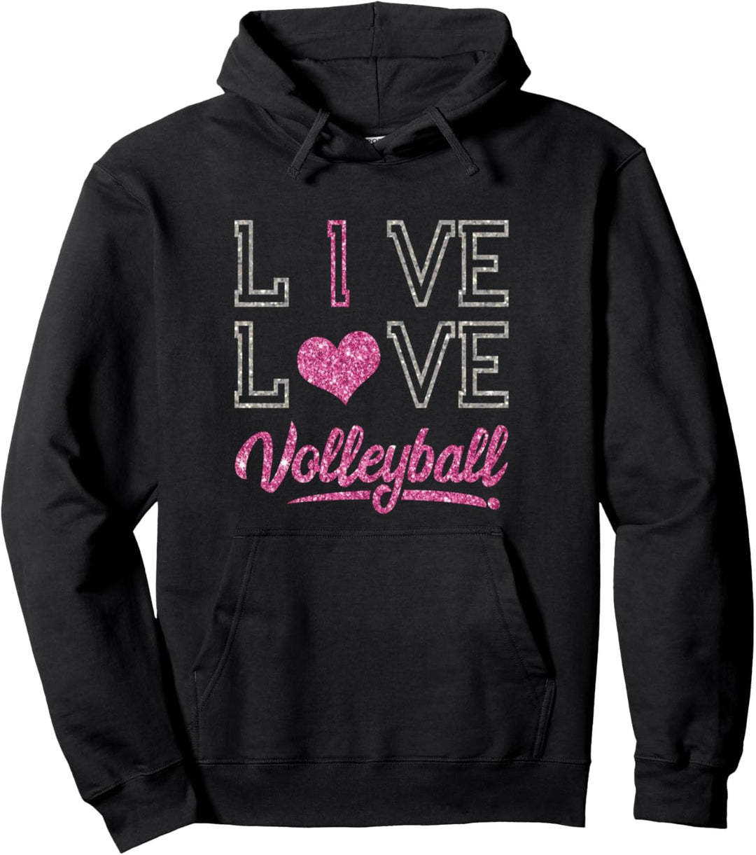 I Live Love Volleyball - Volleyballs Team - Sports Player Pullover Hoodie