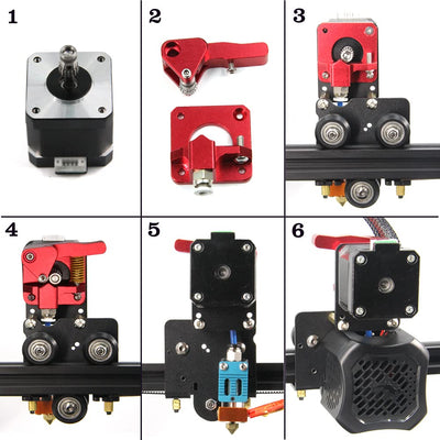 Zeberoxyz Direct Drive Doppelzahnrad-Extruder mit Pulleys Upgrade Direktplatte mit Motor Kit Easy Pr