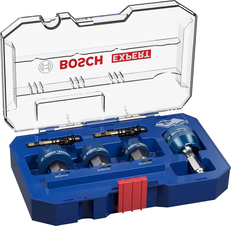 Bosch Accessories 6x Expert Sheet Metal Lochsäge Set (für Stahlbleche, Edelstahlbleche, Ø 22-32 mm,