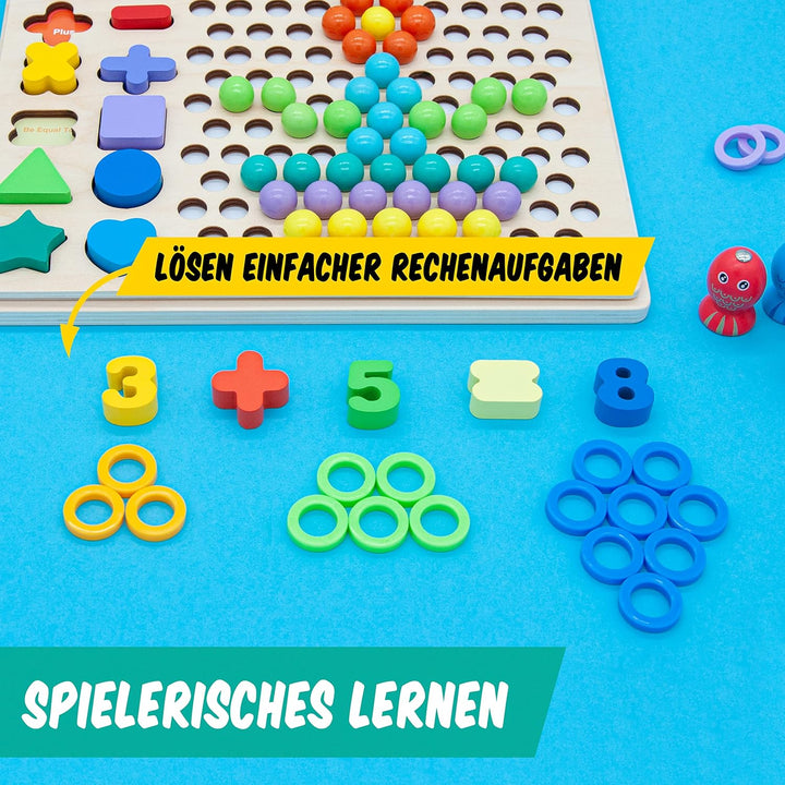 Faerly® Montessori Spielzeug 5-in-1 Angelspiel Holzpuzzle - Pädagogisches Lernspielzeug für Kinder a