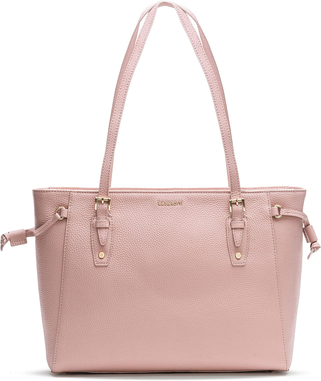 Lazarotti Bologna Leder Shopper Tasche Damen | Tote Bag mit seitlichen Kordelzügen | XL Schultertasc