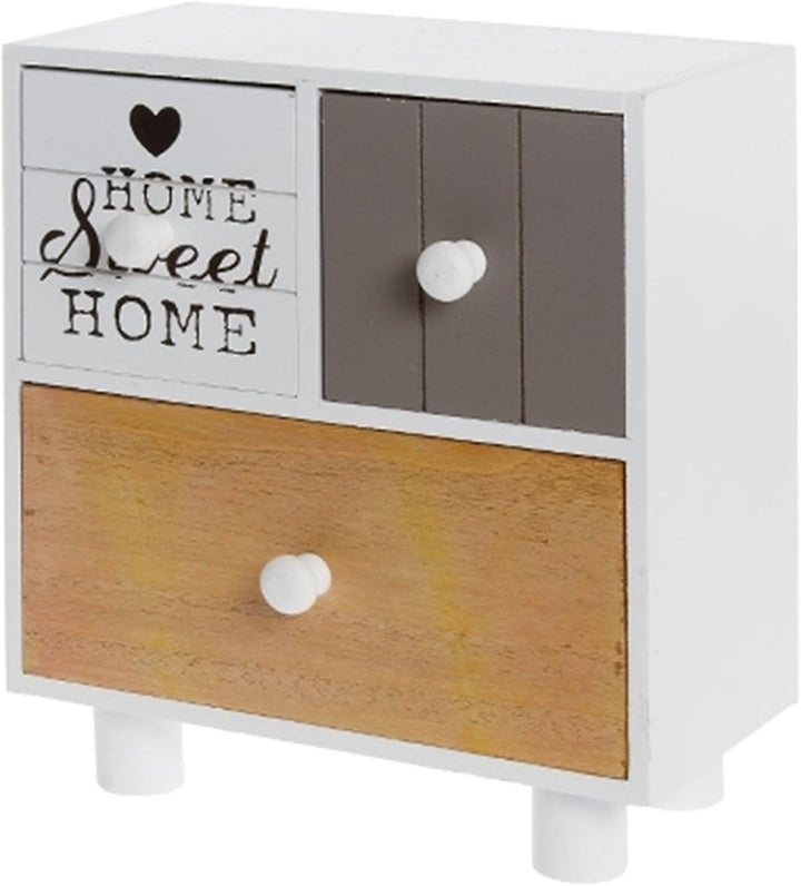 elbmöbel Schmuckkommode Shabby Home Sweet Home Schubladen Mini-Kommode (22x20x12), 22x20x12