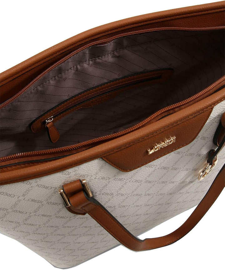 L.CREDI Handtasche Filiberta mit Label-Applikationen