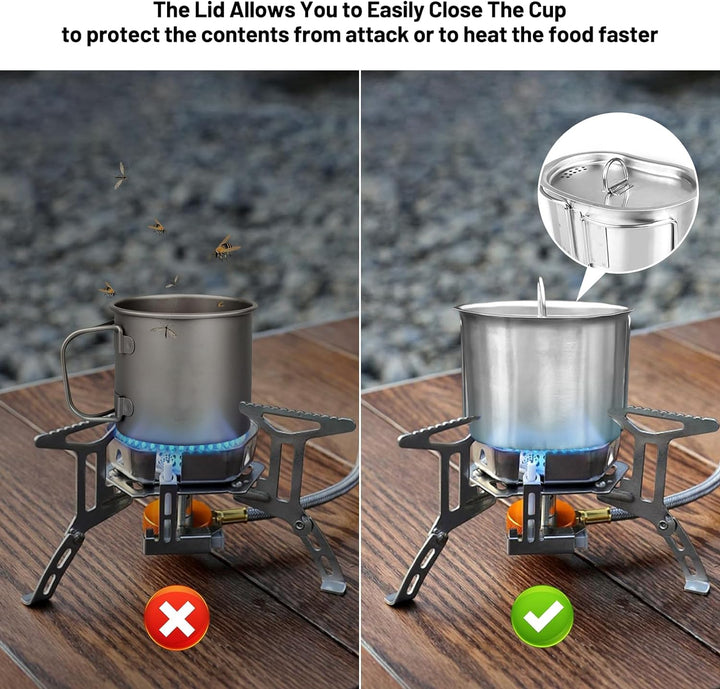 IHONYI Feldflaschenbecher Tragbar Camping Wasserflasche Rostfreier Stahl Draussen Feldflasche Wasser