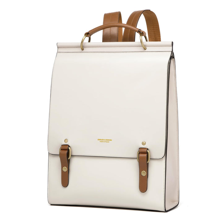 Cnolés Business Rucksack Damen Leder Eleganter Daypack Wasserdicht Damen Rucksackhandtaschen Rücksac