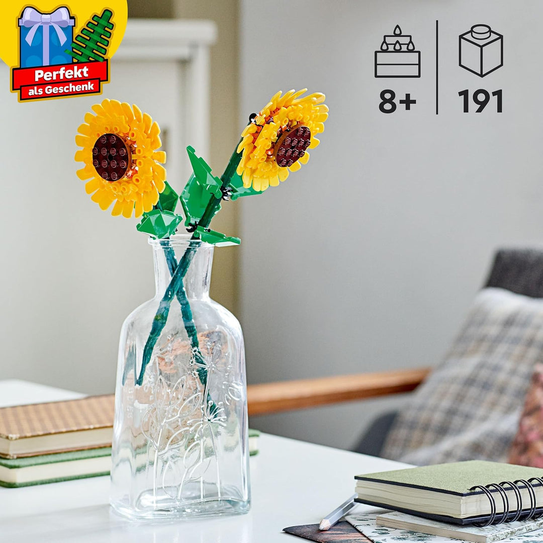 LEGO Botanicals Sonnenblumen - Set mit Kunstblumen für Kinder ab 8 Jahren - Kinderzimmer-Deko oder B