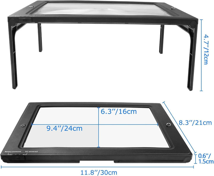 Upgrade Lupe mit Licht, 5X Leselupe mit Licht für Senioren Gross, Dimmbare Lupen mit 50 LED Licht, G