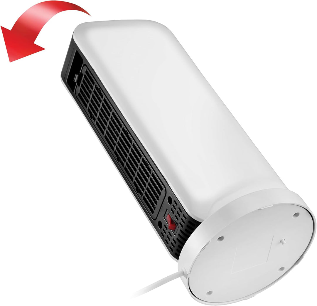 UNOLD 86430 Keramik-Heizlüfter Design, Fernbedienung mit Batterien, 2000 W, 230 V, Schwarz/Weiss