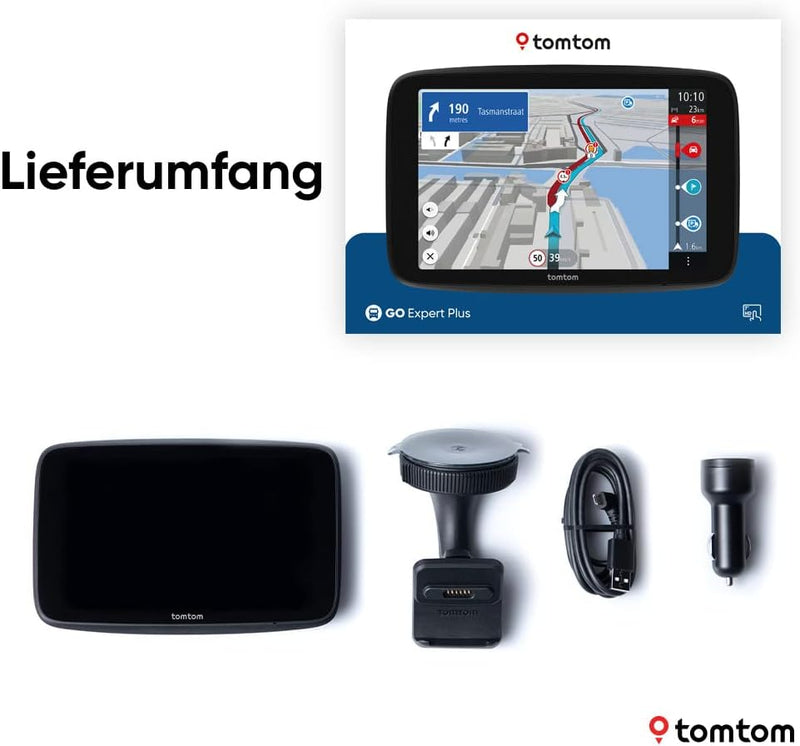 TomTom Lkw-Navi GO Expert Plus (7 Zoll HD-Display, Routenführung und POIs für grosse Fahrzeuge, TomT