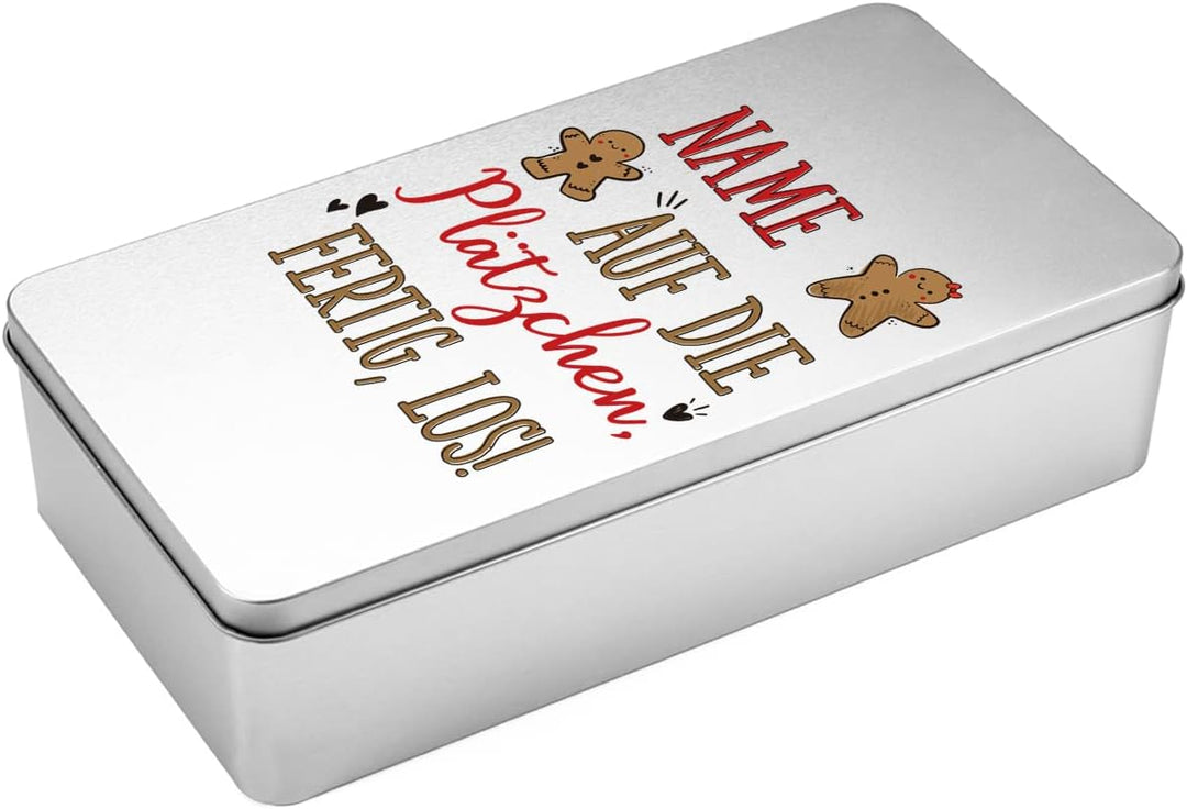 Herz & Heim® Blechdose als Geschenkverpackung für Stollen oder Plätzchen - 32,5 cm x 7,6 cm x 16 cm