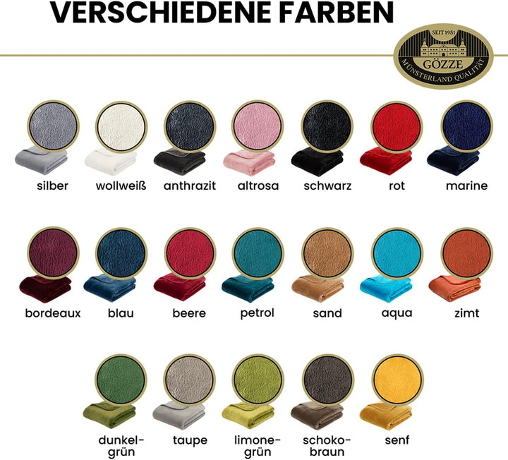 Gözze - Premium Cashmere-Feeling Wohn- und Kuscheldecke, 500 g/m², 130 x 170 cm - Schoko Schoko 130