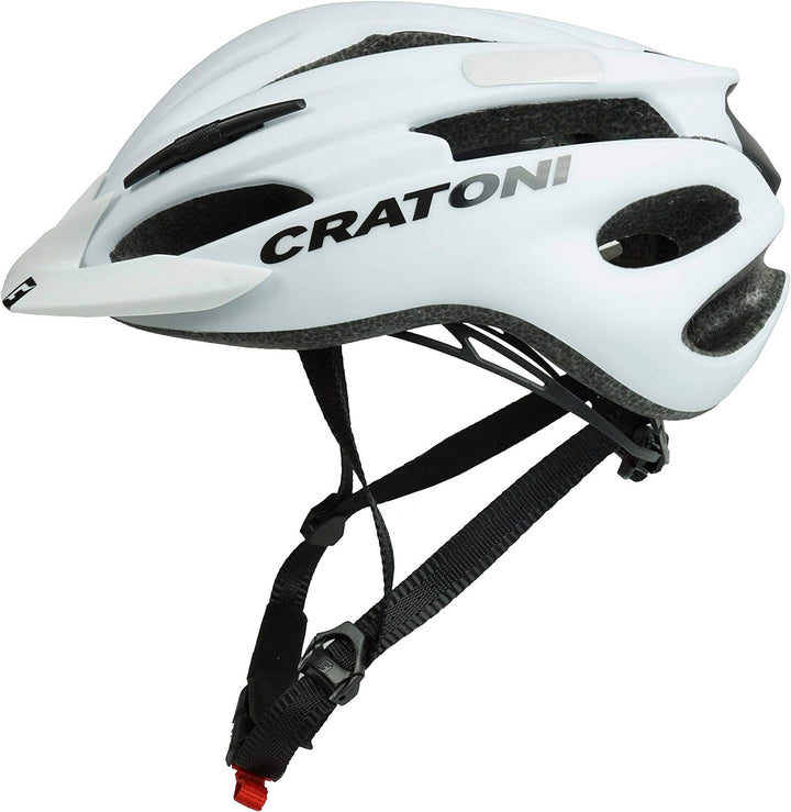 Cratoni Fahrradhelm Pacer, White matt - Reflektor, Gr. L-XL (58-62 cm)