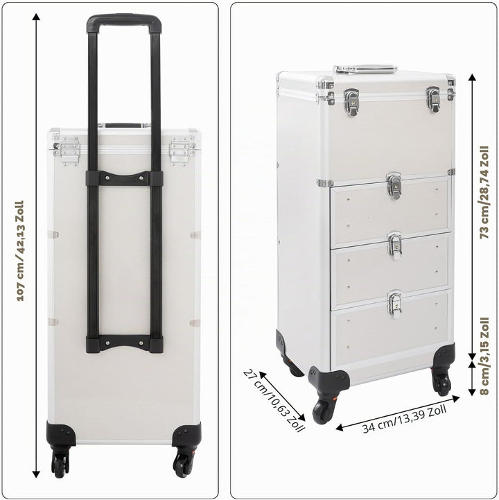 Kosmetikkoffer Rollbarer Schminkkoffer Salonwagen Professionell Makeup-Organizer Kosmetik Trolley Ma