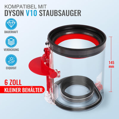 Klein Staubbehälter 969509-02 für Dyson V10 Motorhead für Fluffy V10 Staubsauger Ersatzteil Behälter