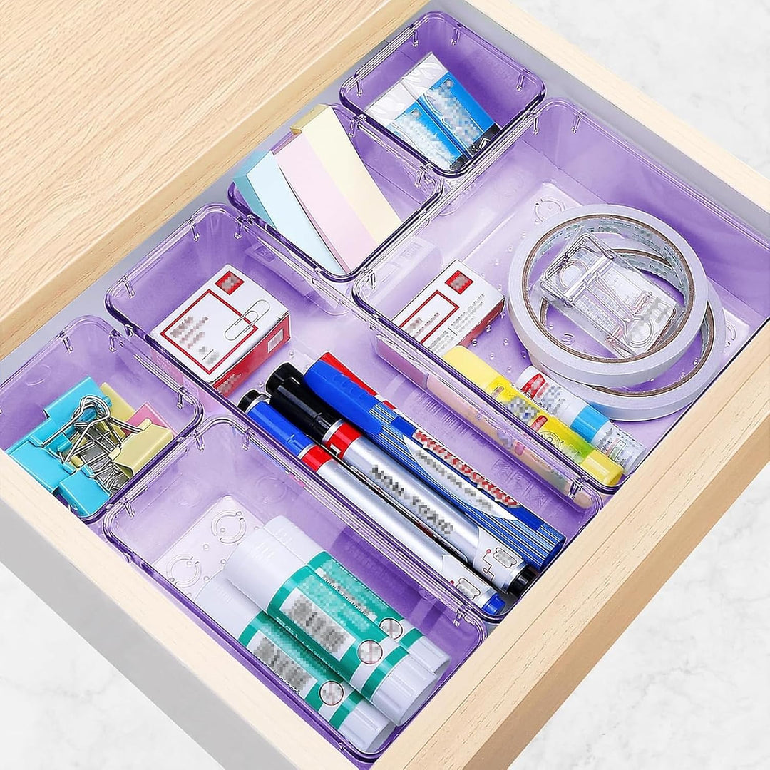 Schubladen Organizer, 25 Stück in 4 Grössen, Kunststoff, Schminktisch und Make-up Organizer, Ordnung