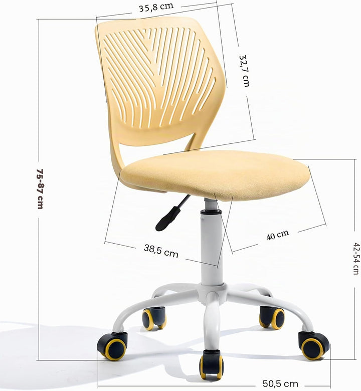 Homy Casa Schreibtischstuhl, verstellbarer Drehstuhl, Bürostuhl, Stoffsitz, ergonomischer Arbeitsstu