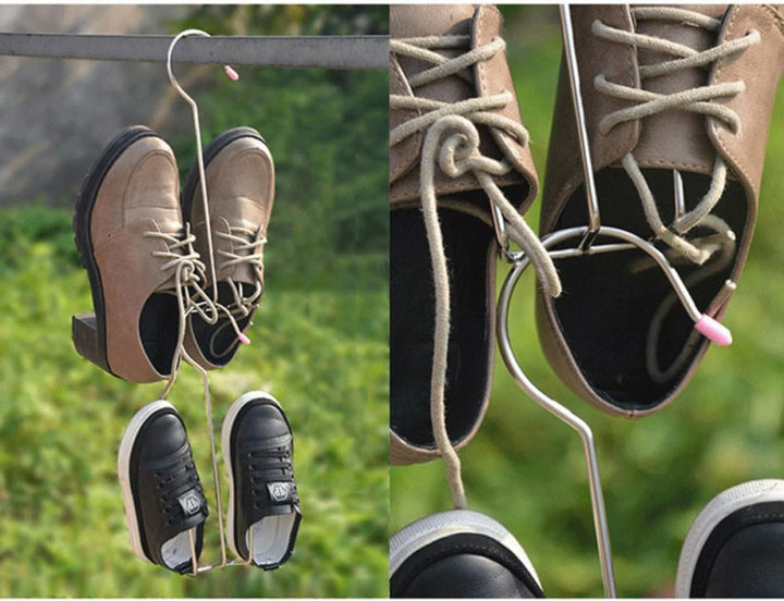 Toddmomy Schuhtrockner zum Aufhängen 4 Stück aus Edelstahl in Silber Leichter Schuhständer Platzspar