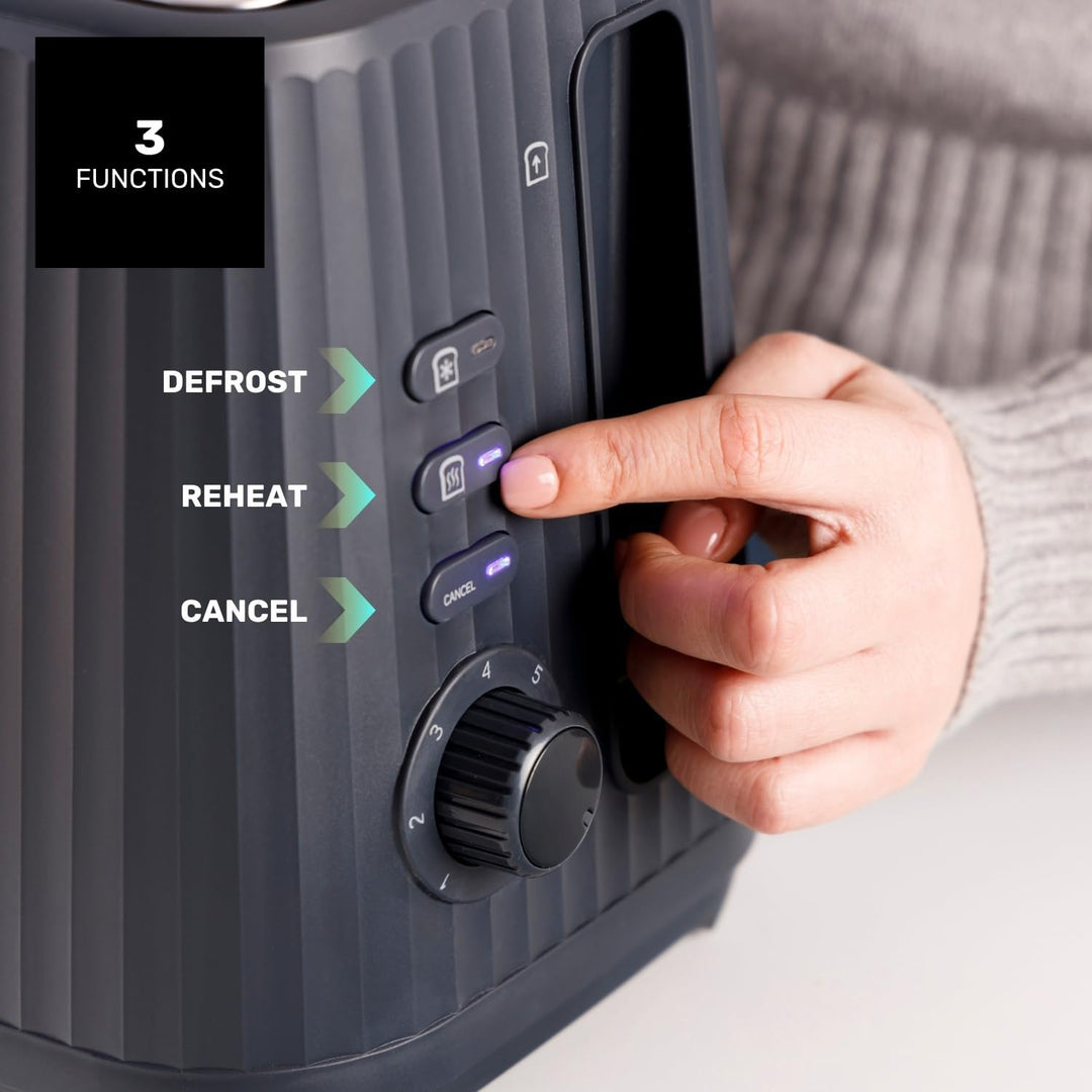 Taurus – Toaster Jonic Toast 1150W | 7 Bräunungsstufen | 3 Funktionen | 2 Schlitze | Selbstzentrieru