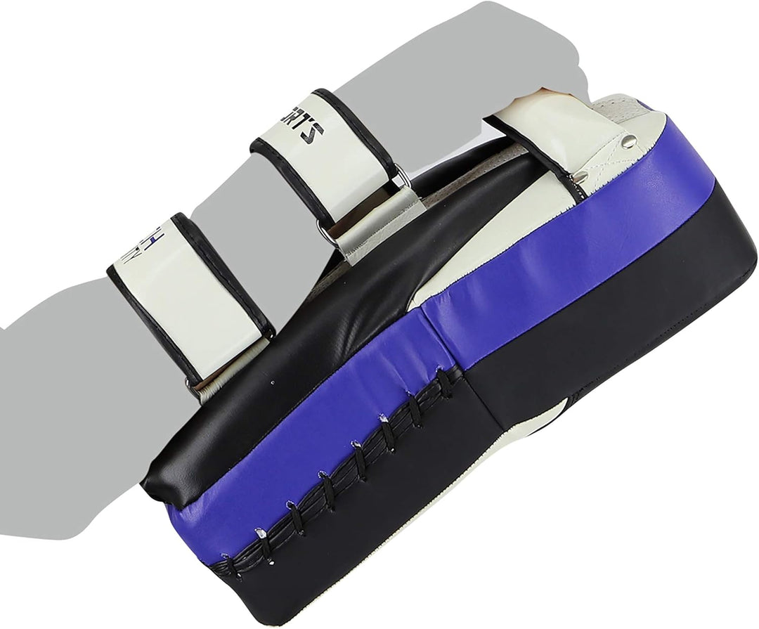 BAY LEDER PRO TECH Arm-Pratzen, Handpratzen, Armschlagpolster, vorgekrümmt, schwarz, Pratzen, krumm,
